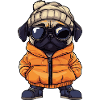 Pug Dog Winter Comic