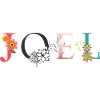 JOEL Namenskunst mit gestickten Blumen
