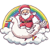 Goose Santa Claus Rainbow