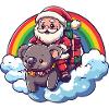 Koala Santa Claus Rainbow
