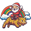 Léopard Père Noël Arc-en-ciel