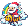 Abeille Père Noël Arc-en-ciel