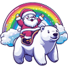 Ours polaire Père Noël Arc-en-ciel