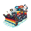 Winter Weihnachten Schneeräummaschine Fahrzeug