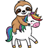 Lazy Sloth Rides Unicorn - Funny Desi