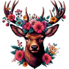 Deer with Flowers