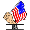 Flag USA fist text USA