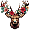 Cerf avec des fleurs
