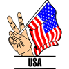 Flag USA peace sign text USA