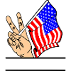 Flag USA peace sign text space