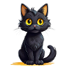 Black cat with yellow eyes