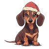 Père Noël Chien Teckel Noël