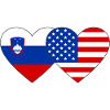 Slovenia USA Flag Heart