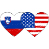 Slovenia USA flag heart used