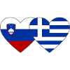 Slovénie Grèce Drapeau Coeur