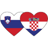 Slovenia Croatia Flag Heart