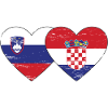 Slovenia Croatia Flag Heart used