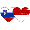 Slovénie Indonésie Drapeau Coeur utilisé