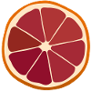 Eine Scheibe der Blutorange