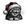 Chaton Père Noël sifflant