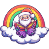 Butterfly Santa Claus Rainbow