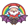 Fledermaus Weihnachtsmann Regenbogen