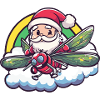 Libelle Weihnachtsmann Regenbogen