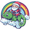 Chameleon Santa Claus Rainbow