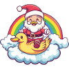 Canard Père Noël Arc-en-ciel