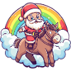 Âne Père Noël Arc-en-ciel