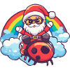 Ladybug Santa Claus Rainbow
