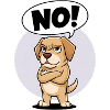 Labrador Retriever saying "No!