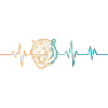 Retro Tiger Head Heartbeat