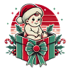 Santas Little Surprise Retro Design