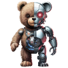 Morsom robotteknologisk bamse cyborgdyrbjørn