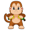 Singe Banane En colère