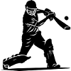 Cricketspieler Silhouette