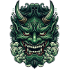 Japanese Demon Oni Tattoo style