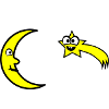 Moon and stars