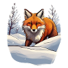 A fox in the snow