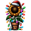 Cute Sunflower Santa Hat Xmas
