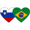 Slovenia Brazil Flag Heart