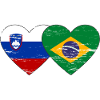 Slovénie Brésil drapeau coeur utilisé