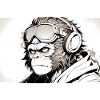 Cool monkey in futuristic style