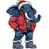 Éléphant Mode Hiver