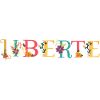 LIBERTY Name Art with Embroidered Flowers
