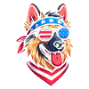 German Shepherd American Flag