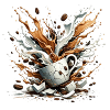 Explodierter Kaffee - 100 % Koffein