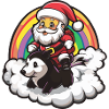 Skunk Santa Claus Rainbow