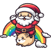 Hamster Santa Claus Rainbow